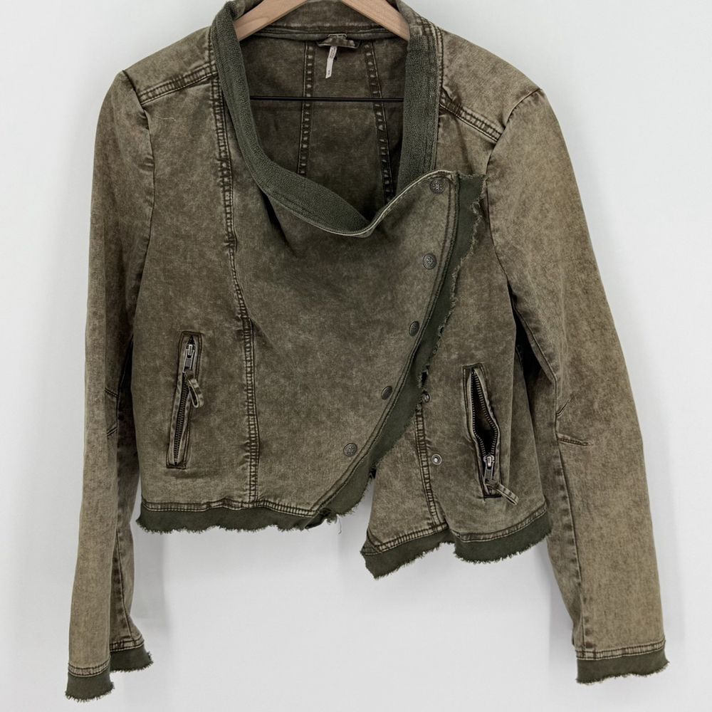 Free People Olive Green Utility Jacket